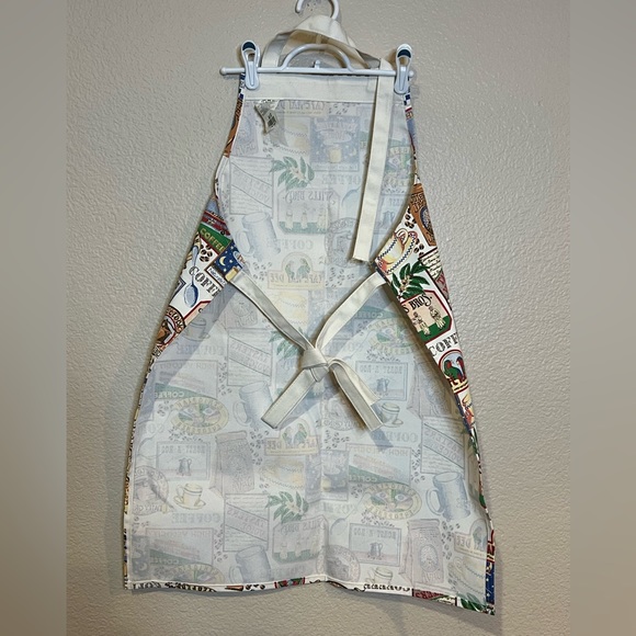 Kay Dee Designs Natural Beige Coffee Break Apron Logo Cup Checkerboard - Picture 4 of 4